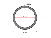 Tube aluminium 50 mm rond lisse 