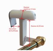 Support tringle rideau diamètre 10 mm