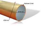 Tube aluminium 50 mm rond lisse 