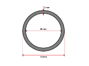 Tube aluminium 50 mm rond lisse 